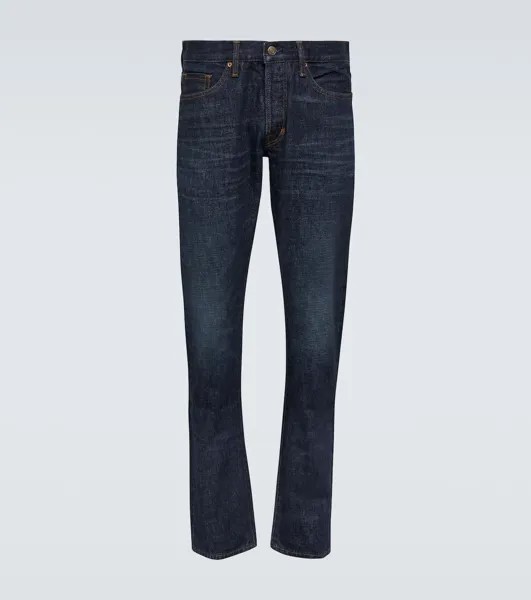 Узкие джинсы со средней посадкой Tom Ford, синий