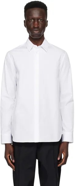 Белая рубашка с раздвинутым воротником Jil Sander, цвет White