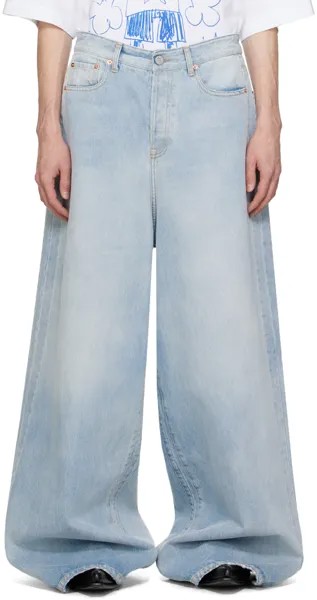 Синие потертые джинсы Vetements, цвет Blue