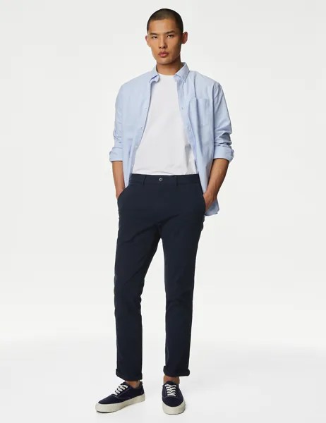Узкие брюки чинос Ultimate Fit Marks & Spencer, темно-синий