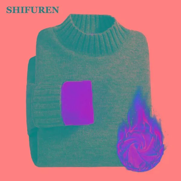 Зимние теплые свитера SHIFUREN с высоким воротом, мужские толстые флисовые пуловеры с длинным рукавом, мягкие мужские вязаные джемперы с высоки...