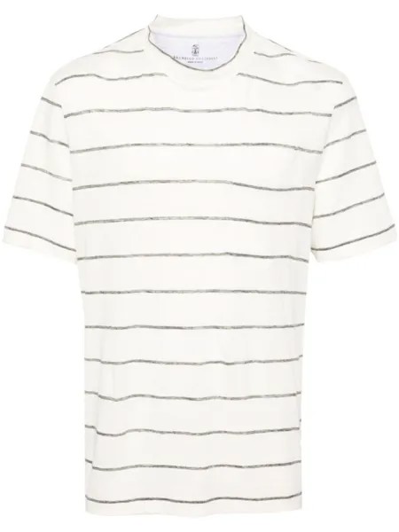Brunello Cucinelli футболка в полоску, белый