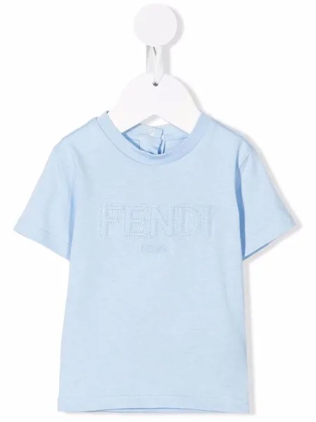 Fendi Kids футболка с тисненым логотипом