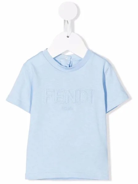 Fendi Kids футболка с тисненым логотипом