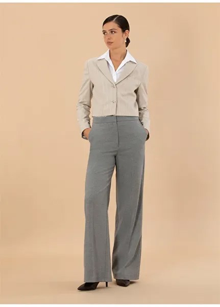 Серые женские брюки-клеш с высокой талией Pierre Cardin