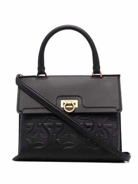 Salvatore Ferragamo сумка-тоут с тиснением Trifolio Gancini