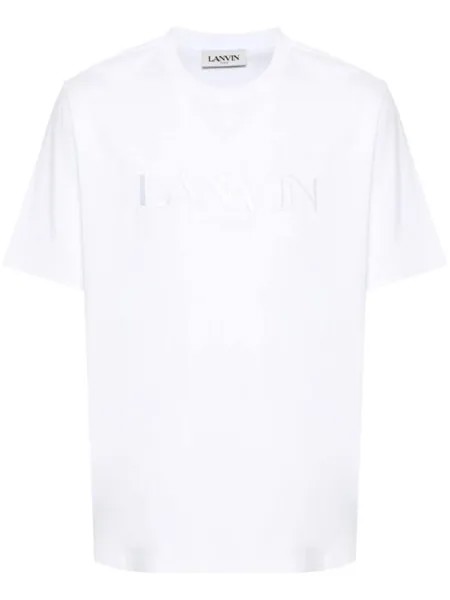 Lanvin футболка с вышитым логотипом, белый