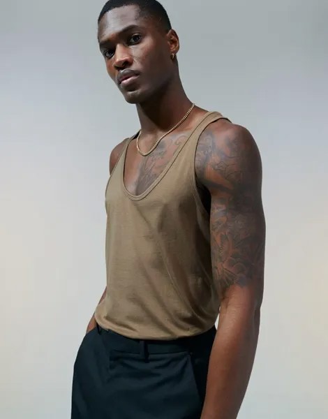 ASOS DESIGN — коричневая майка