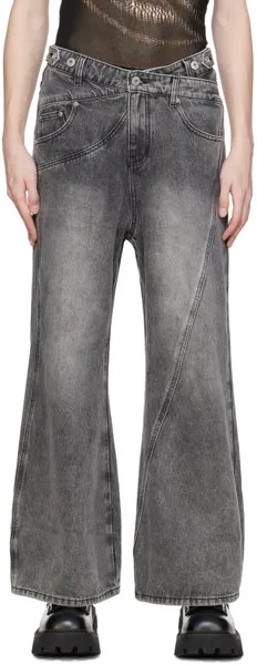 Серые джинсы со вставками Feng Chen Wang