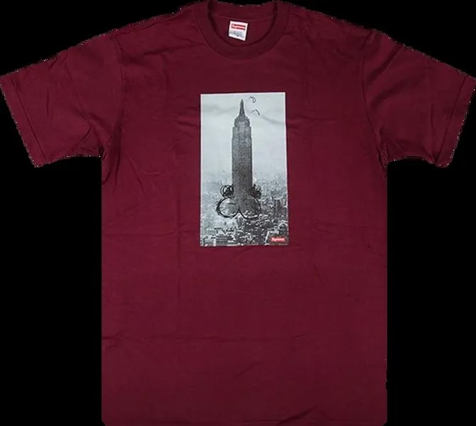 Футболка Supreme Mike Kelley The Empire State Building T-Shirt 'Burgundy', красный