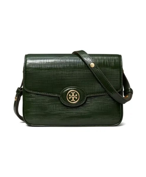Кожаная сумка через плечо двойная футболка Tory Burch, зеленый