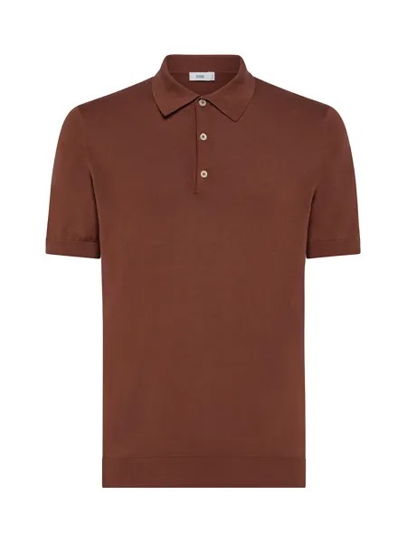 Рубашка-поло из хлопкового трикотажа Closed, коричневый
