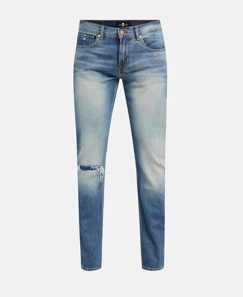 Прямые джинсы 7 for all Mankind, цвет Slate Blue