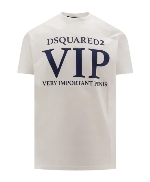 Хлопковая футболка в винтажном стиле Dsquared2, белый