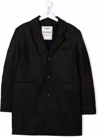Zadig & Voltaire Kids шерстяное однобортное пальто