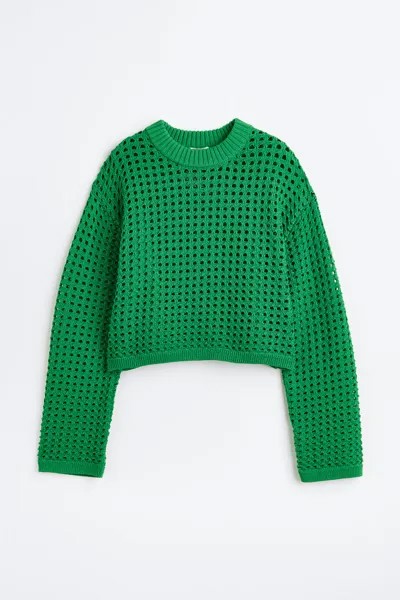 Джемпер вязки pointelle H&M, зеленый