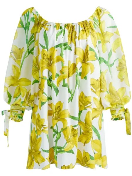 Платье мини Artemis с открытыми плечами alice + olivia, желтый