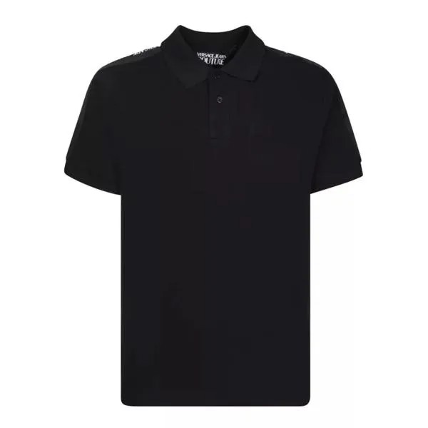 Футболка logo-tape polo shirt Versace Jeans Couture, черный