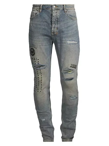 Джинсы Van Winkle Throw Bak Trashed Ksubi, цвет denim