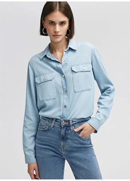 Женская джинсовая рубашка FREYA Slim Fit с воротником M122748-86432 Mavi