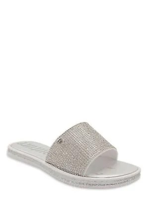 JUICY COUTURE Женские серебристые шлепанцы Yippy с бисером, 6 м