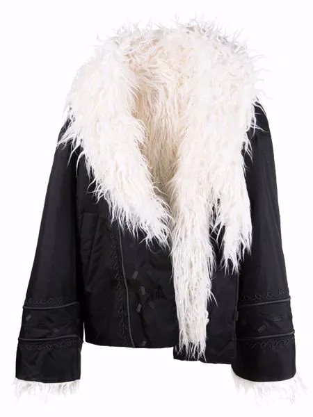 A.A. Spectrum feather-trim padded coat
