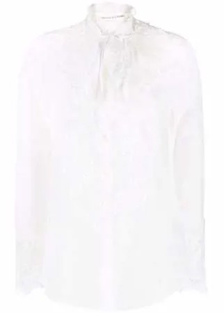 Ermanno Scervino блузка с высоким воротником и кружевом