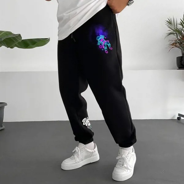 Модные флуоресцентные флисовые мужские спортивные штаны Oakland с принтом 