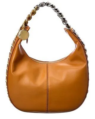 Stella Mccartney Frayme Маленькая женская сумка-хобо Zipit коричневая