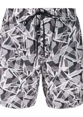 Fendi плавки-шорты с геометричным принтом
