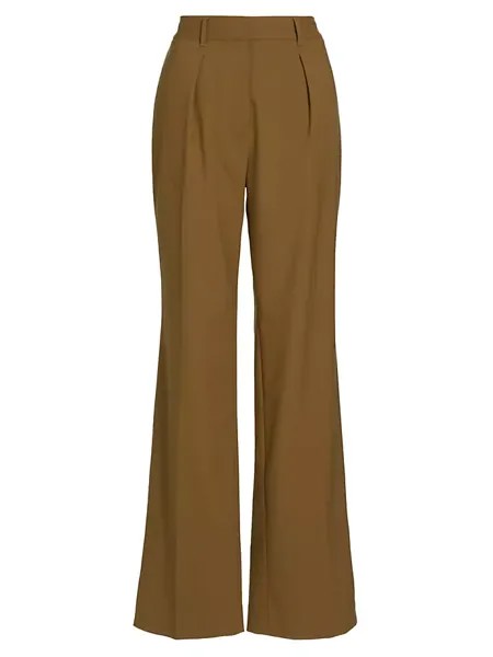 Плиссированные брюки с разрезом Calypso Derek Lam 10 Crosby, цвет moss