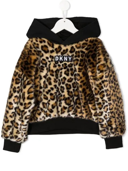 Dkny Kids худи с леопардовым принтом и логотипом