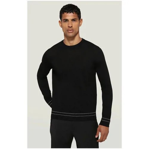 Джемпер BIKKEMBERGS, шерсть, длинный рукав, силуэт прямой, средней длины, размер S, серый