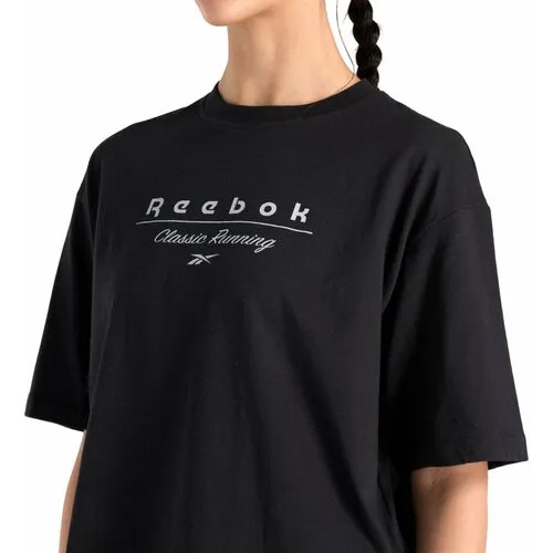 Футболка спортивная Reebok, размер M, чёрный