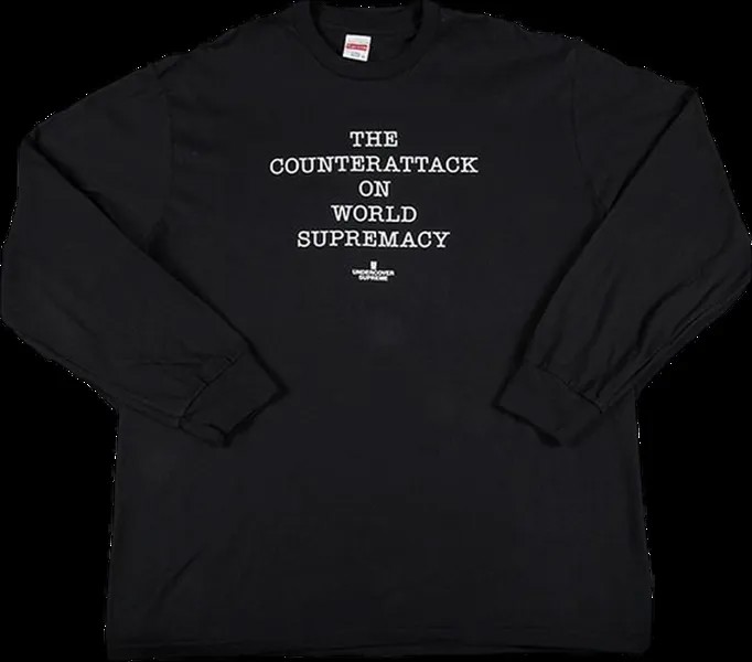 Футболка Supreme x Undercover x Public Enemy Counterattack Long-Sleeve T-Shirt 'Black', черный