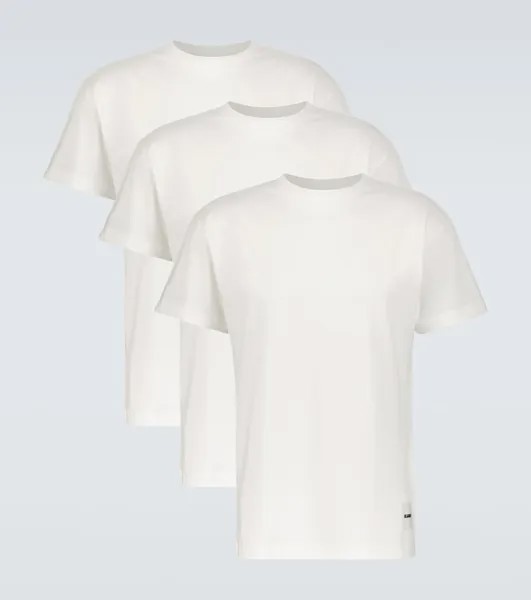 Комплект из трех хлопковых футболок. Jil Sander, белый
