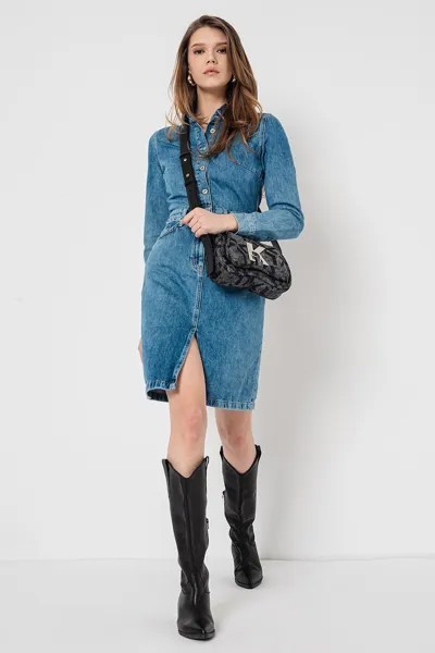 Джинсовое платье с дизайном 2 в 1 Karl Lagerfeld, синий