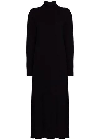 Jil Sander платье макси с длинными рукавами и высоким воротником