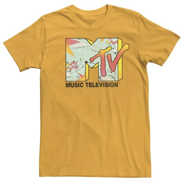 Мужская футболка с логотипом MTV в стиле ретро Licensed Character, золотой