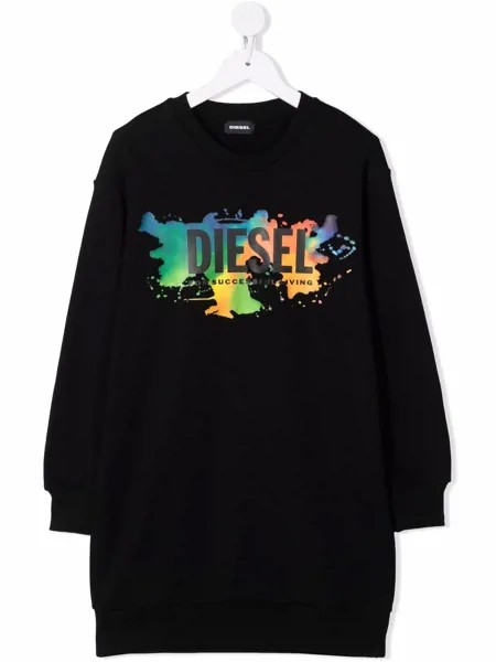 Diesel Kids платье-свитер с логотипом