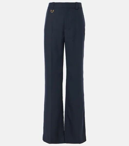 Прямые брюки из шерсти Grain de Poudre Chloé, синий