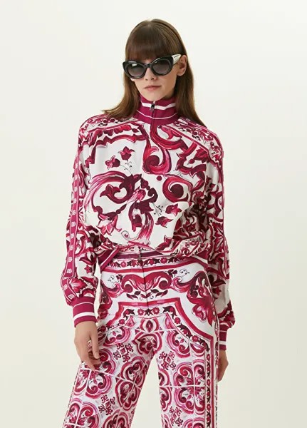 Розово-белый свитшот со смешанным узором Dolce&Gabbana