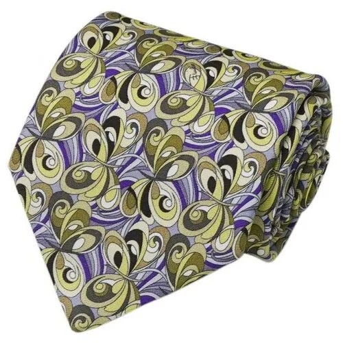 Галстук Emilio Pucci, натуральный шелк, широкий, для мужчин, бежевый