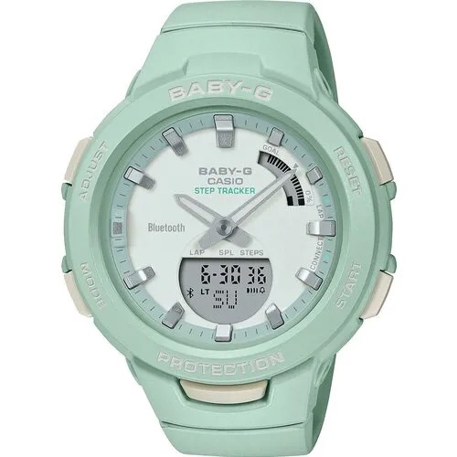 Наручные часы CASIO Baby-G, зеленый, белый