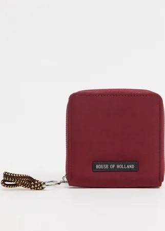 Бордовый кошелек с контрастным шнурком House of Holland-Красный