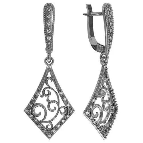 Серьги с 44 фианитами из серебра 361453-FA11