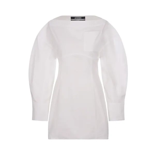 Платье Jacquemus La Casaco Woven Shirt Dress, белый
