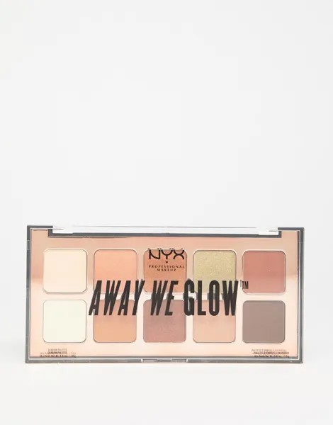 Палетка теней для век NYX Professional Makeup Away We Glow - Hooked On Glow-Розовый