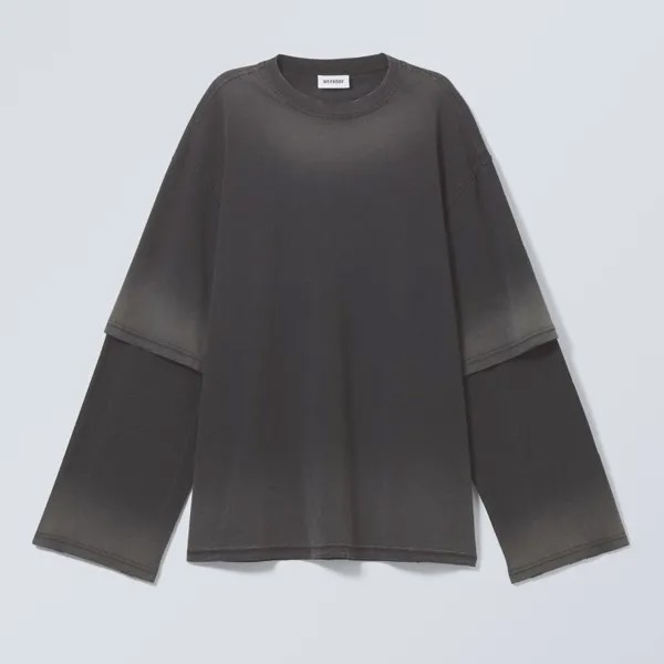 Лонгслив Weekday Double Dyed Oversized Top, черный