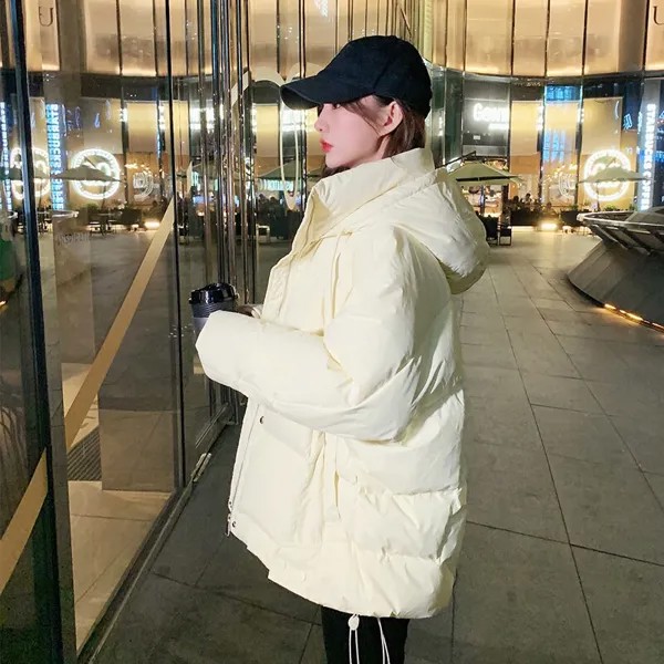Утолщенный короткий пуховик с белым хлебом, хлопковое пальто, женская Корейская версия, свободные осенне-зимние куртки, пальто, новинка 2022 г...